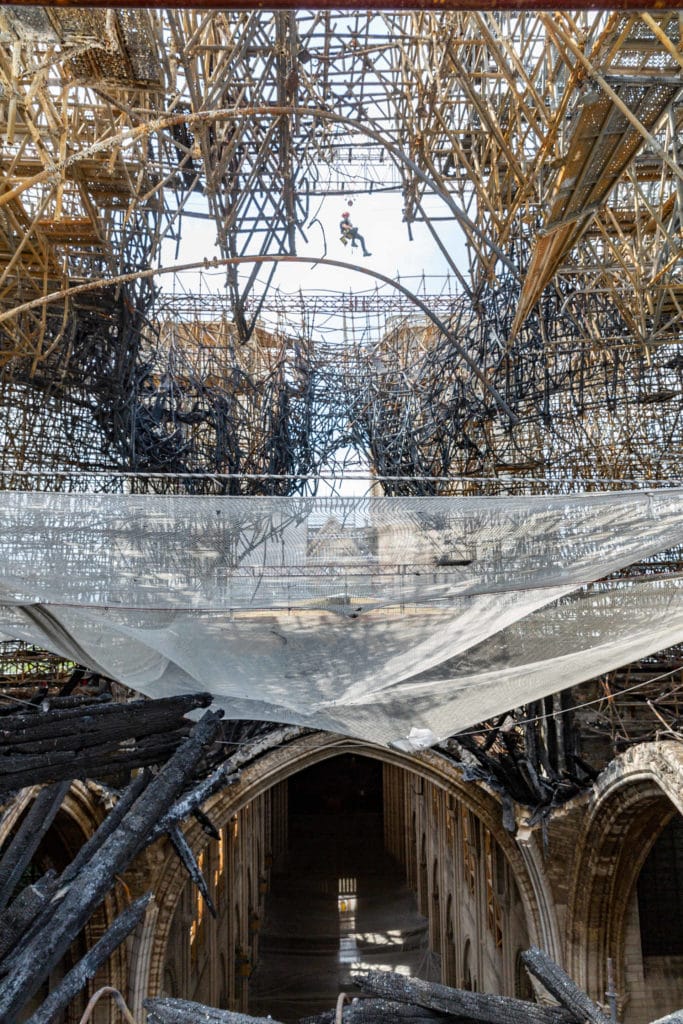 Notre Dame scaffolding removal process