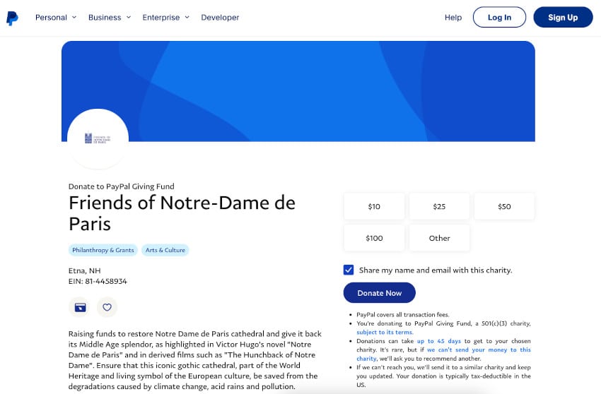 How to donate to notre dame: You can donate to Notre Dame through PayPal