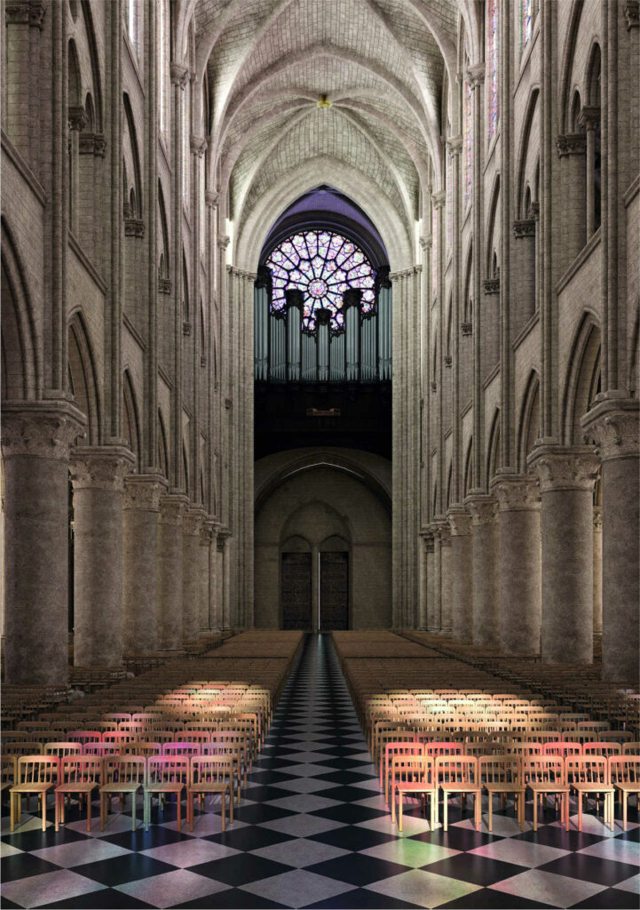 View of Ionna Vautrin’s chairs. Source: DR (Archbishop of Paris Unveils Selection of Liturgical Furnishing for Notre-Dame Cathedral)