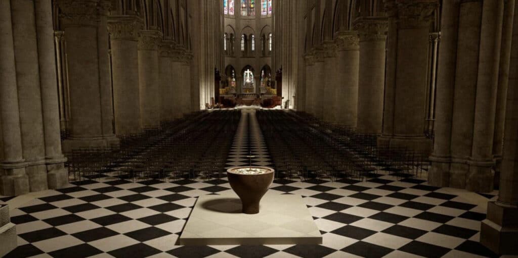 View of Guillaume Bardets liturgical furnishings from the entrance ® Guillaume Bardet